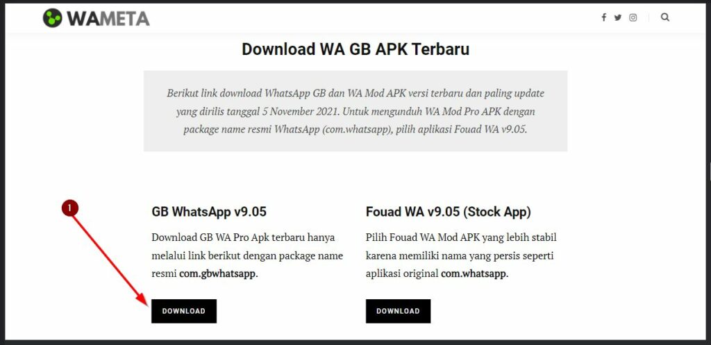 Tombol Download Gb Whatsapp Pro Apk Terbaru Di Wa Meta