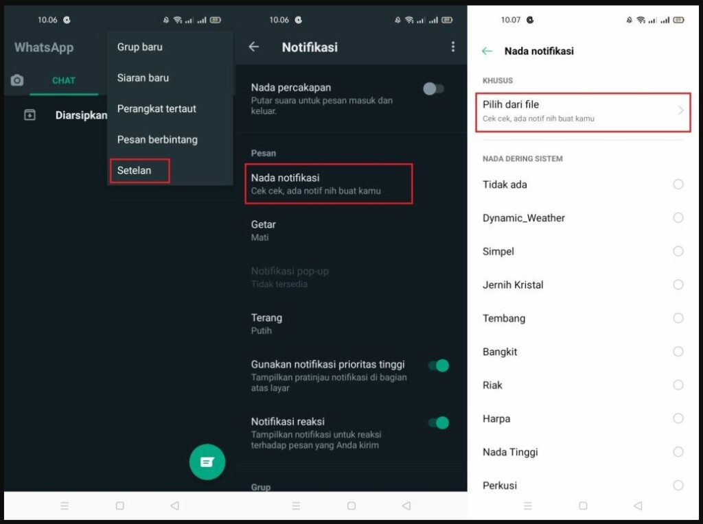 Pilih Dari File Untuk Ganti Nada Dering Wa Di Hp Oppo