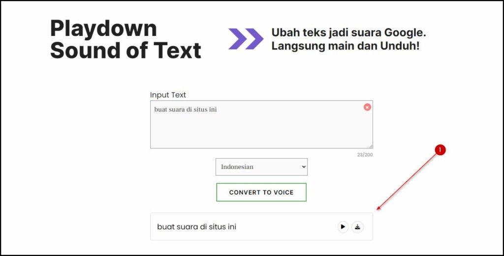 Manfaatkan Tombol Download Dan Putar Di Situs Soundoftext.co .id 